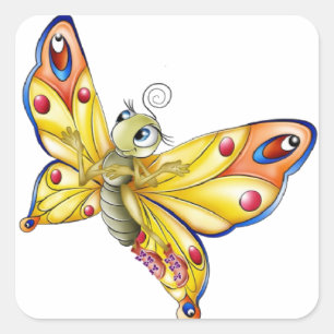 Carré Sticker Papillon/Papillon cartonné mou