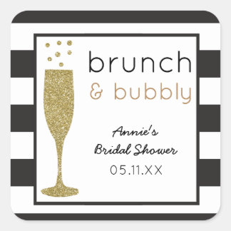 Carré Sticker Parties scintillant Brunch & Bubbly Faux