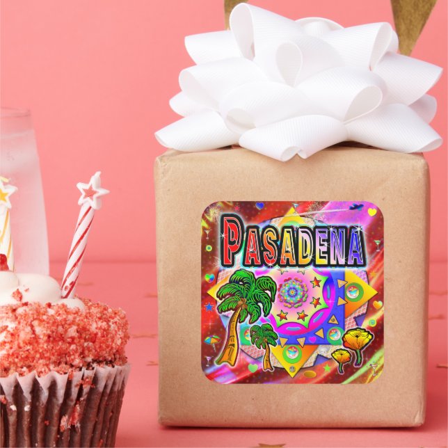 Carré Sticker Pasadena Tropical Friends (Fête)