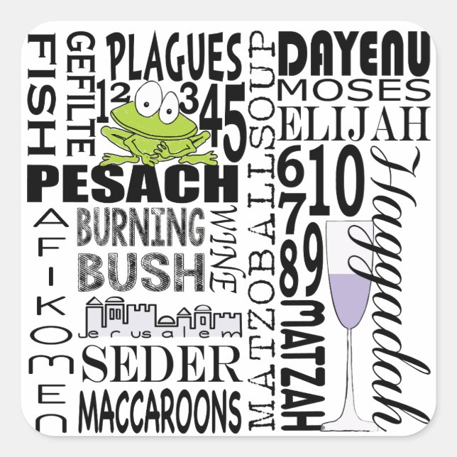 Carré Sticker Passover "Dayenu et plus...." (Devant)