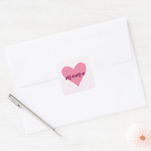 Carré Sticker Pastel Pink Heart Mama