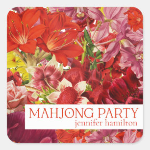 Carré Sticker personnalisable de la partie Mahjong