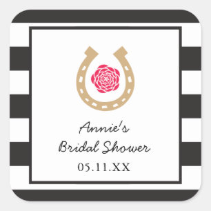 Carré Sticker personnalisé Derby Horseshoe Fête des mari