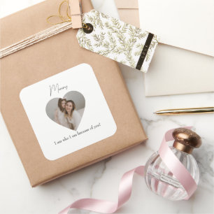 Carré Sticker personnalisé pour la fête des mères avec p
