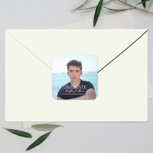Carré Sticker photo Guy Grad Modern Graduation