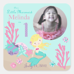 Carré Sticker photo Little Mermaid Blonde 1