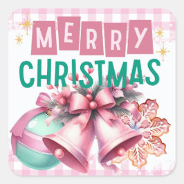 Carré sticker Pink Joyeux Noël