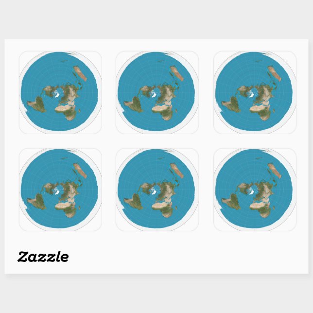 Carré Sticker plat de la Terre (Feuille)