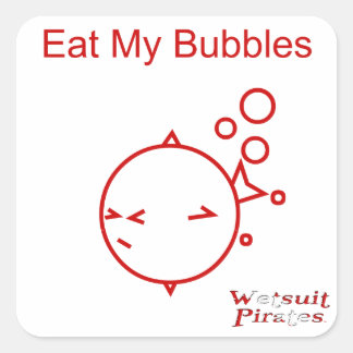 Carré Sticker Plongée : Mangez Mes Bulles