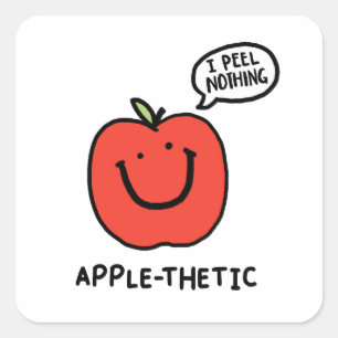 Carré Sticker Pomme-thétique Fruit Pomme