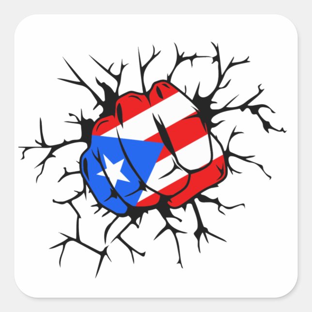 Carré Sticker Porto Rico Flag (Devant)