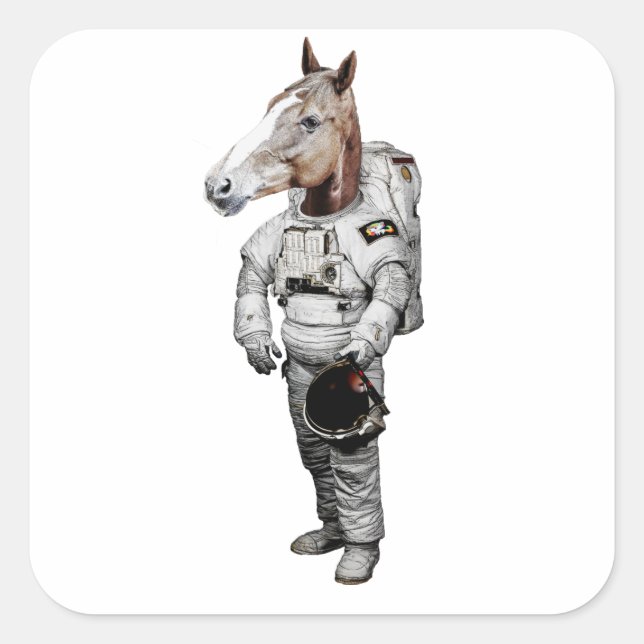 Carré Sticker pour astronaute Pferd (Devant)