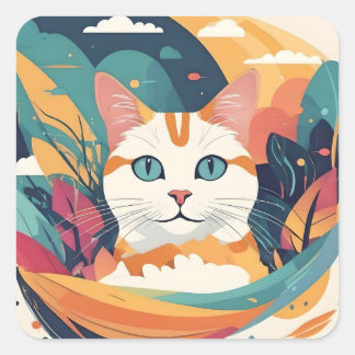 Carré Sticker pour chat