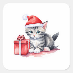 Carré Sticker pour chat de vacances - Cute Kitty avec ca