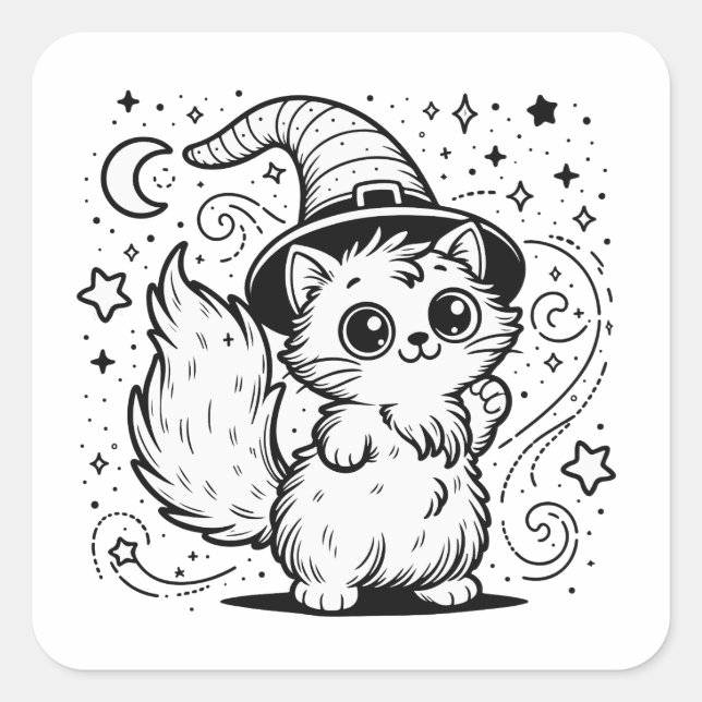 Carré Sticker pour chat mou Assistant (Devant)
