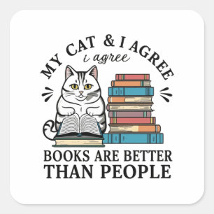 Carré Sticker pour chats de livres