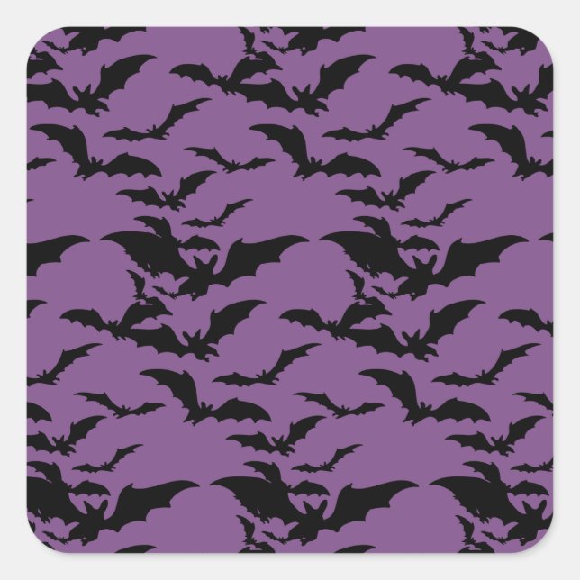 Carré Sticker pour chauve-souris d'Halloween (Devant)