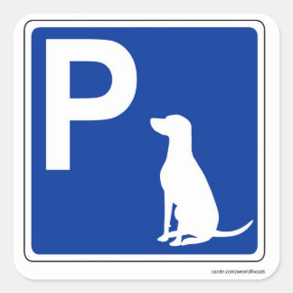 Carré Sticker pour chien Stationnement routier européen