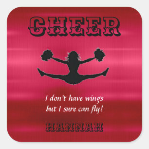 Carré Sticker pour circulaire Pom-pom girl Cheerled Girl