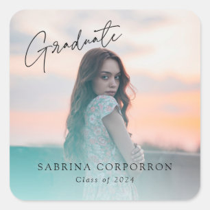 Carré Sticker pour diplômés de script tendance