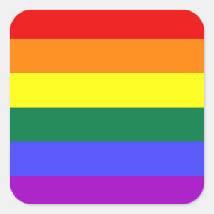 Carré Sticker pour drapeau de la fierté arc-en-ciel