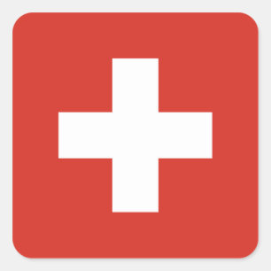 Carré Sticker pour drapeau de Suisse