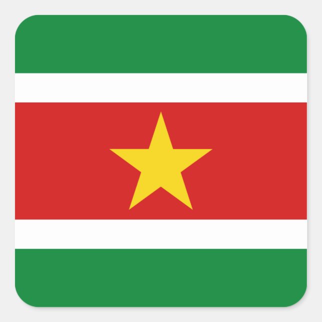 Carré Sticker pour drapeau du Suriname (Devant)