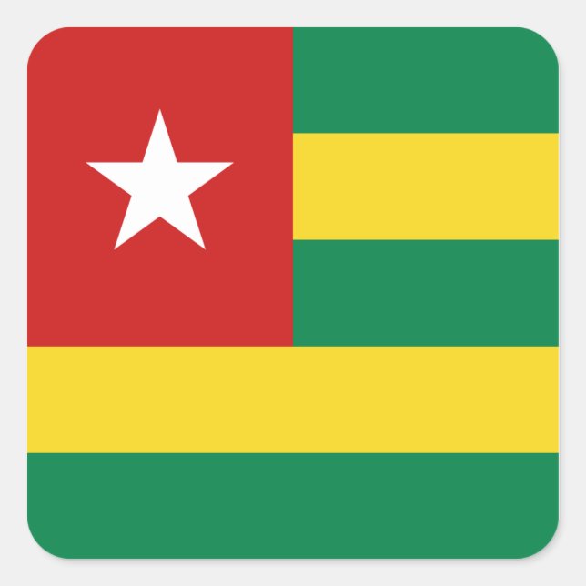 Carré Sticker pour drapeau du Togo (Devant)