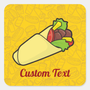 Carré Sticker pour envelopper sandwich Tortilla