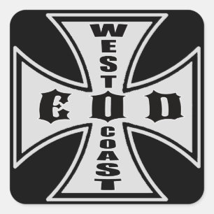 Carré Sticker pour EOD de la côte ouest (noir)