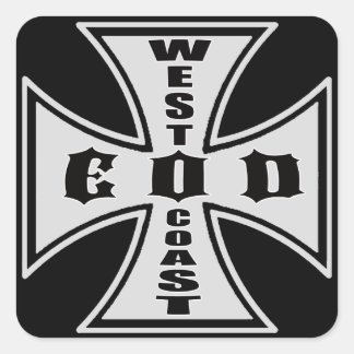 Carré Sticker pour EOD de la côte ouest (noir)