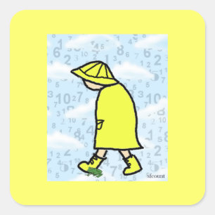 Carré Sticker pour garçon Rainy Day