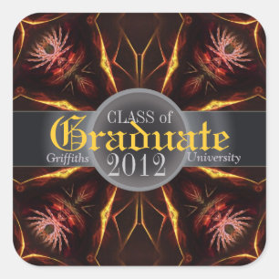 Carré Sticker pour graduation du prix Dessert Flowers