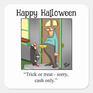 Carré Sticker pour Humour Halloween drôle