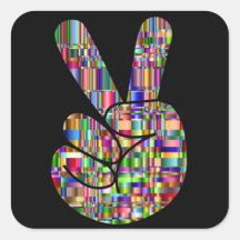 Sticker pour la paix à la main de bande dessinée