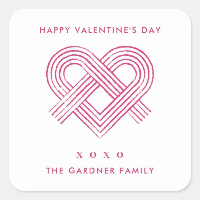 Carré Sticker pour la Saint Valentin - Magenta (Devant)