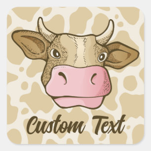 Carré Sticker pour la tête de vache