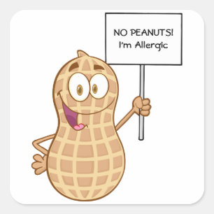 Carré Sticker pour l'allergie aux arachides (personnalis