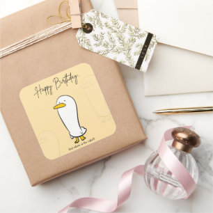 Carré Sticker pour l'anniversaire de canard drôle - Cade