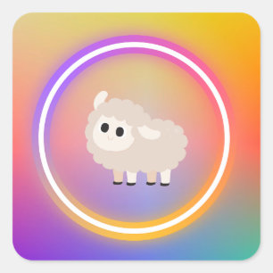 Carré Sticker pour le mouton arc-en-ciel