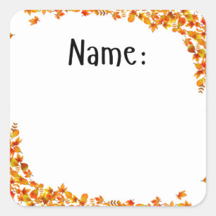 Carré Sticker pour le nom d'automne pour les babillards