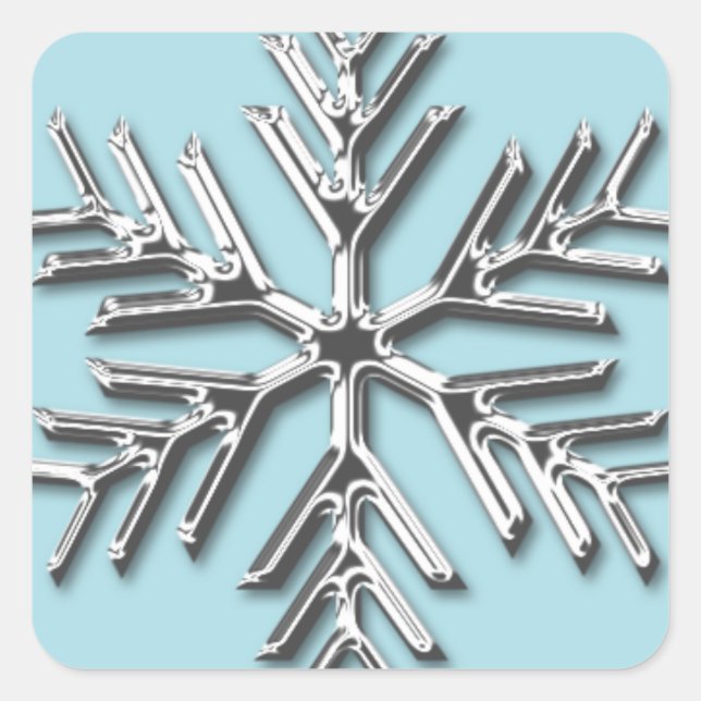 Carré Sticker pour l'enveloppe de Noël Silver Snowflake (Devant)