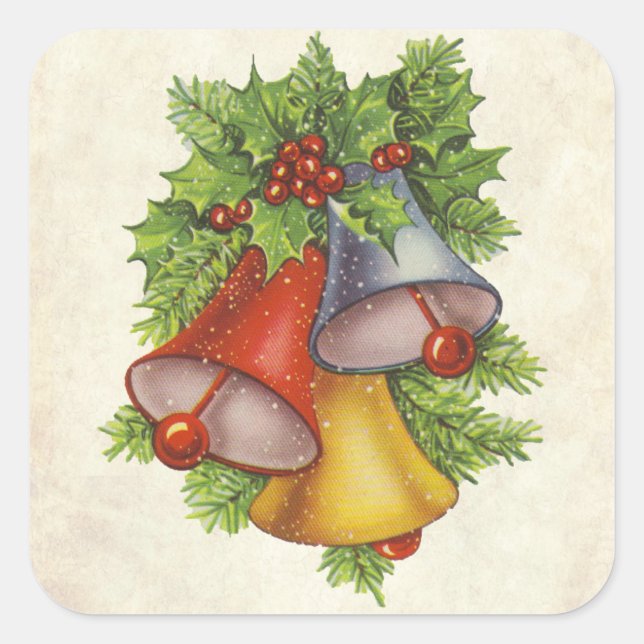 Carré Sticker pour les cloches de Noël (Devant)