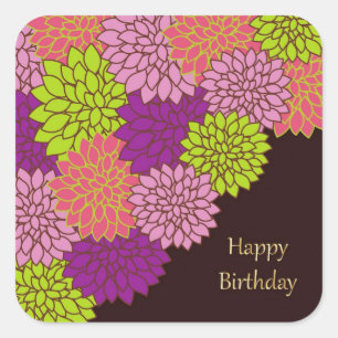 Carré Sticker pour les mamans d'anniversaire