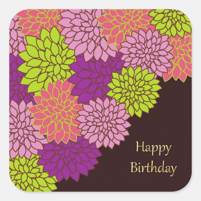 Carré Sticker pour les mamans d'anniversaire (Devant)