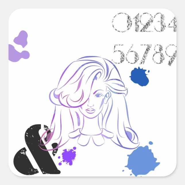 Carré Sticker pour les plaques d'aquarelle couleur (Devant)