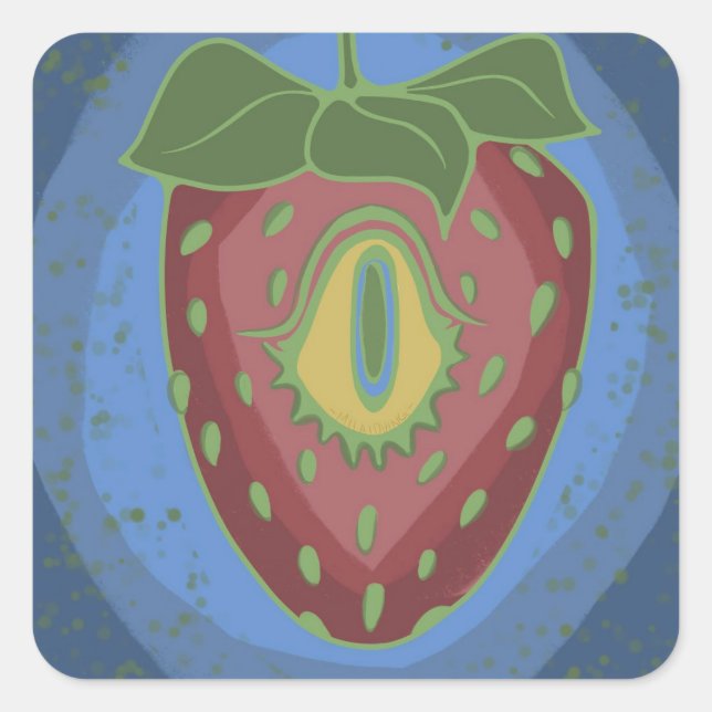 Carré Sticker pour les yeux fraises (Devant)
