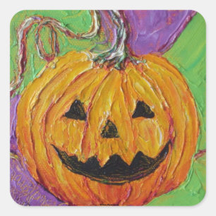 Carré Sticker pour l'Halloween Jack-O-Lantern