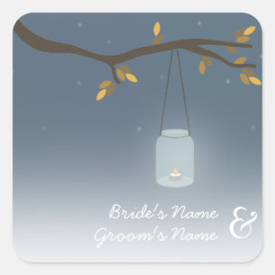 Carré Sticker pour Mariage de automne extérieur Mason Ja