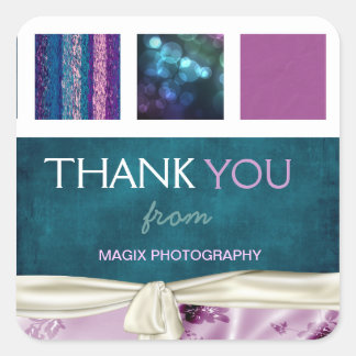 Carré Sticker pour Merci client Plum & Boxes Turquoises